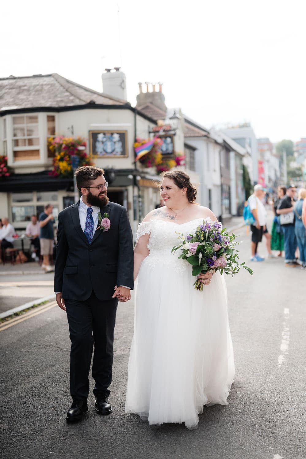 bride and groom in the north lanes in Brighton